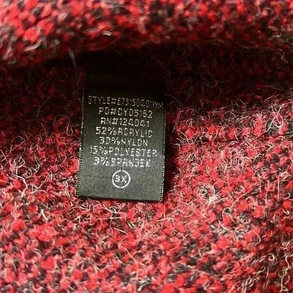 CYRUS | Red and black long cardigan knit sweater - Picture 6 of 12